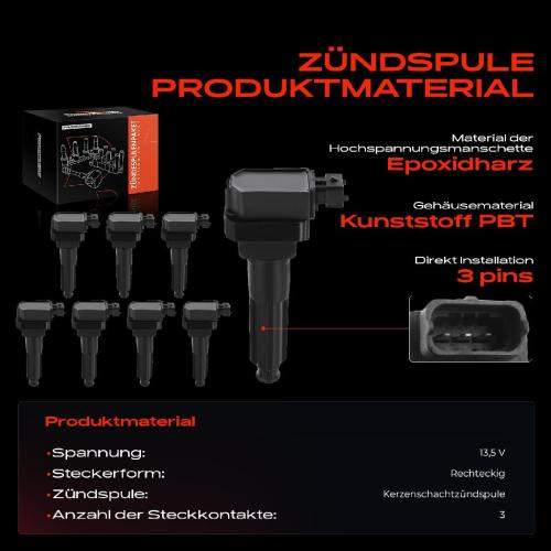 Frankberg 8x Zündmodul Zündspule für Mercedes-Benz W210 S210 W140 C140 R129 4.2L 5.0L 6.0L 1991-1999 Bild Frankberg 8x Zündmodul Zündspule für Mercedes-Benz W210 S210 W140 C140 R129 4.2L 5.0L 6.0L 1991-1999