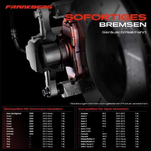 4x Bremsbeläge Hinterachse für Opel Ampera Astra J Caravan GTC Kasten/Kombi Kasten/Schrägheck Bild 4x Bremsbeläge Hinterachse für Opel Ampera Astra J Caravan GTC Kasten/Kombi Kasten/Schrägheck