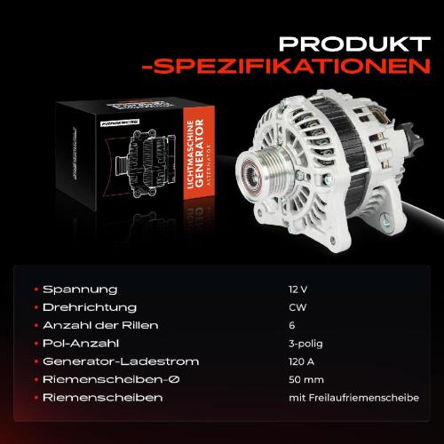 Frankberg 1x Lichtmaschine Generator für Renault Clio IV BH 1.6 RS Trophy 2013-2021 Bild Frankberg 1x Lichtmaschine Generator für Renault Clio IV BH 1.6 RS Trophy 2013-2021
