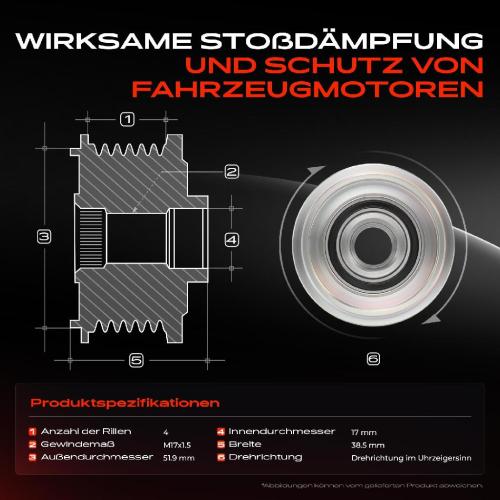 Frankberg 1x Generatorfreilauf Lichtmaschine für Renault Twingo III Clio V Nissan Micra V Bild Frankberg 1x Generatorfreilauf Lichtmaschine für Renault Twingo III Clio V Nissan Micra V