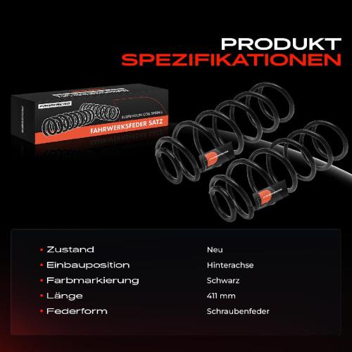 Frankberg 2x Fahrwerksfeder Hinterachse für Citroën Berlingo B9 C4 UA UD Peugeot Partner Bj ab 2006 Bild Frankberg 2x Fahrwerksfeder Hinterachse für Citroën Berlingo B9 C4 UA UD Peugeot Partner Bj ab 2006