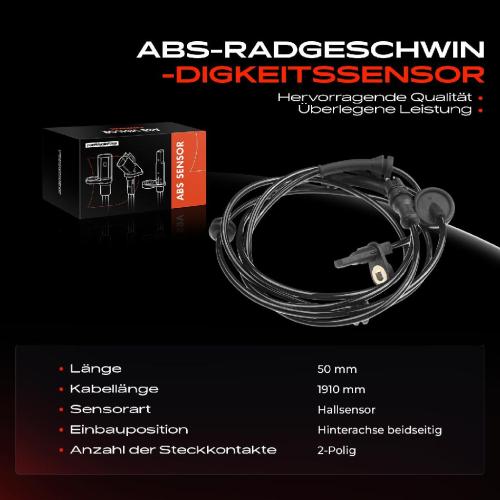Frankberg 1x ABS Sensor Hinterachse beidseitig für Fiat Doblo 223 1.2L 1.4L 1.6L 1.9L 2001-2010 Bild Frankberg 1x ABS Sensor Hinterachse beidseitig für Fiat Doblo 223 1.2L 1.4L 1.6L 1.9L 2001-2010