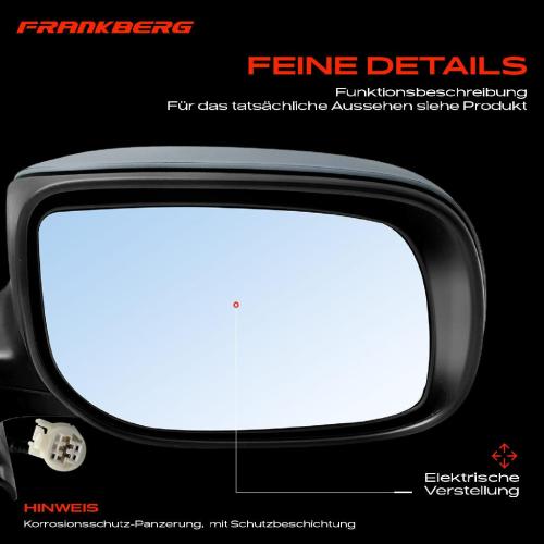 Frankberg 1x Außenspiegel Rechts für Toyota Yaris P9 1.0L 1.3L 1.8L 2006-2011 Bild Frankberg 1x Außenspiegel Rechts für Toyota Yaris P9 1.0L 1.3L 1.8L 2006-2011