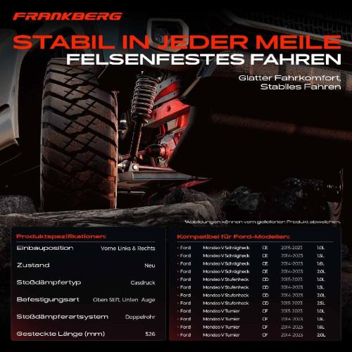 2x Stoßdämpfer Vorderachse für Ford Mondeo V CE CD Mondeo V Turnier CF Bj ab 2014 Bild 2x Stoßdämpfer Vorderachse für Ford Mondeo V CE CD Mondeo V Turnier CF Bj ab 2014