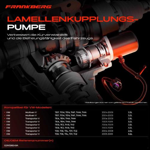 1x Lamellenkupplungspumpe für VW Transporter T5 7EA 7EB Multivan T5 7EF Bild 1x Lamellenkupplungspumpe für VW Transporter T5 7EA 7EB Multivan T5 7EF