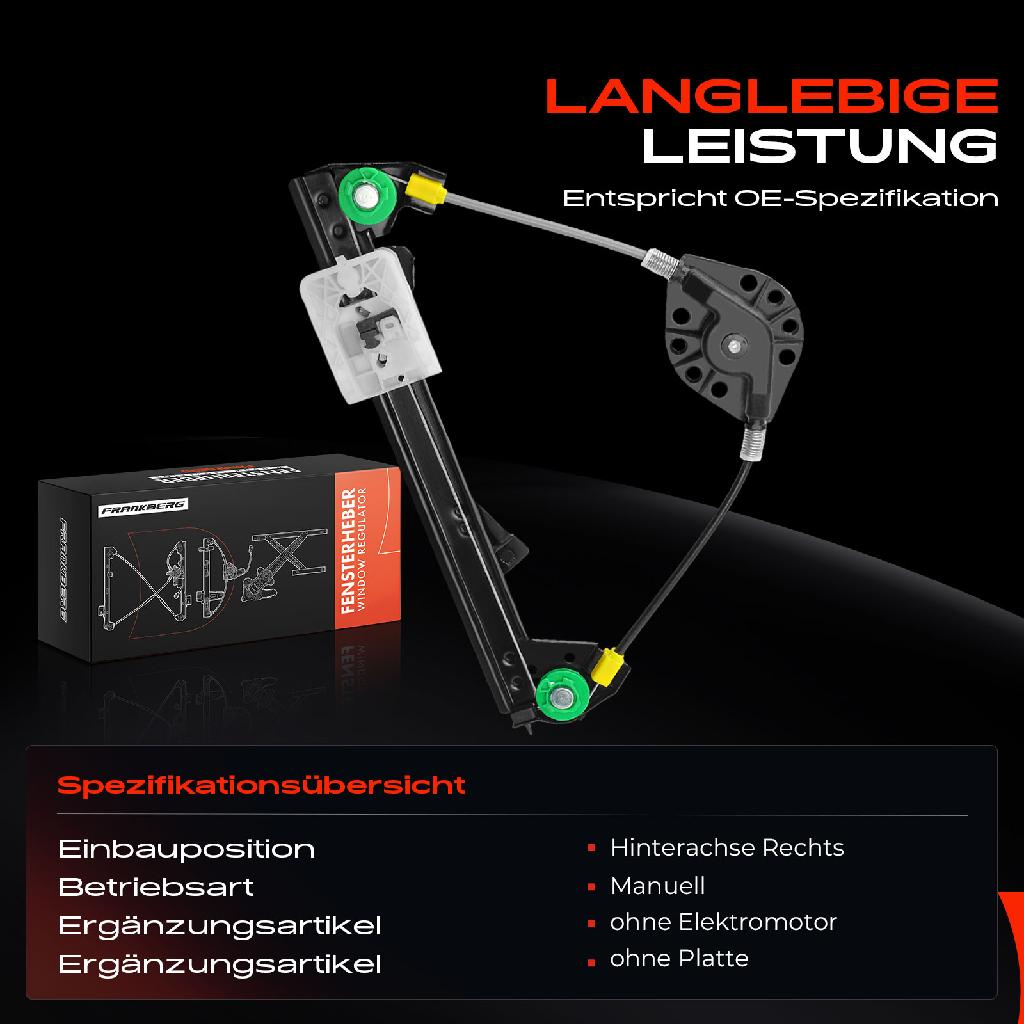 1x Fensterheber Hinten Rechts für Fiat Panda 169 Kasten/Schrägheck ab 03