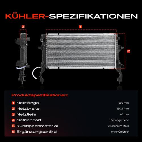 1x Kühler Wasserkühler Motorkühler für Hyundai i30 Kombi PD PDE PDEN KIA Ceed CD Bild 1x Kühler Wasserkühler Motorkühler für Hyundai i30 Kombi PD PDE PDEN KIA Ceed CD