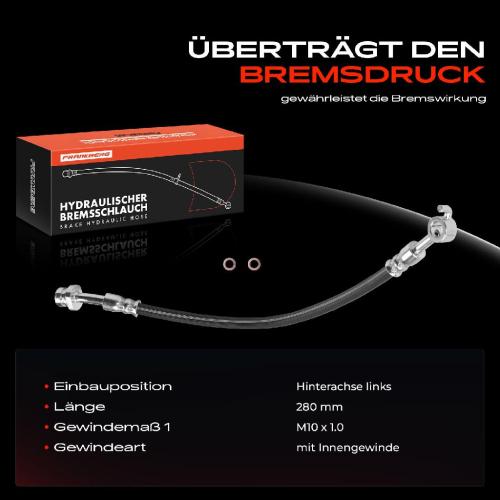 Frankberg 1x Bremsschlauch Bremsschläuche Hinterachse Links für KIA Optima FSGDS6B 1.7L 2.0L 2012-2022 Bild Frankberg 1x Bremsschlauch Bremsschläuche Hinterachse Links für KIA Optima FSGDS6B 1.7L 2.0L 2012-2022