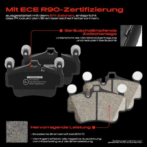 4x Bremsbeläge Vorderachse für Porsche 911 Cabriolet Targa Boxster Spyder Cayman 2004-2012 Bild 4x Bremsbeläge Vorderachse für Porsche 911 Cabriolet Targa Boxster Spyder Cayman 2004-2012