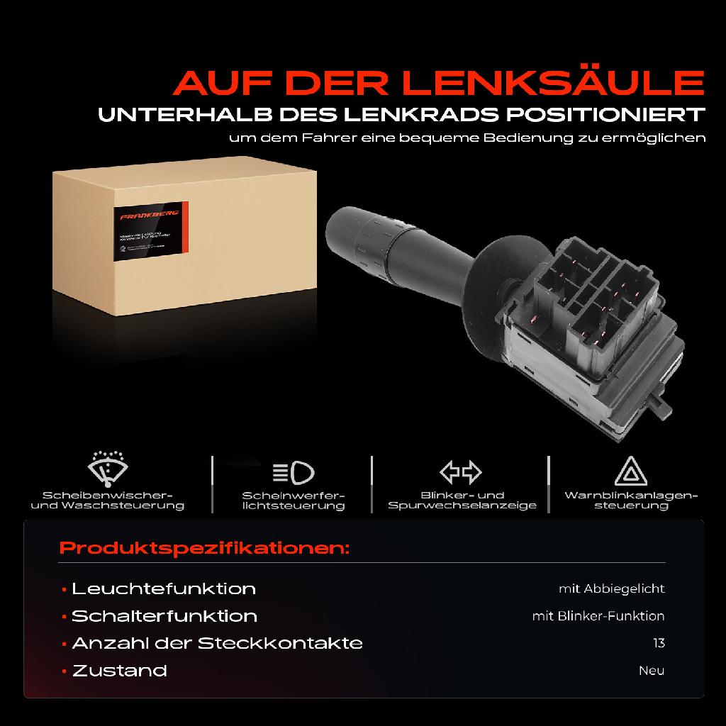 1x Kombischalter Lenkstockschalter für Peugeot 405 II 4B 405 II Break 4E 1992-1996