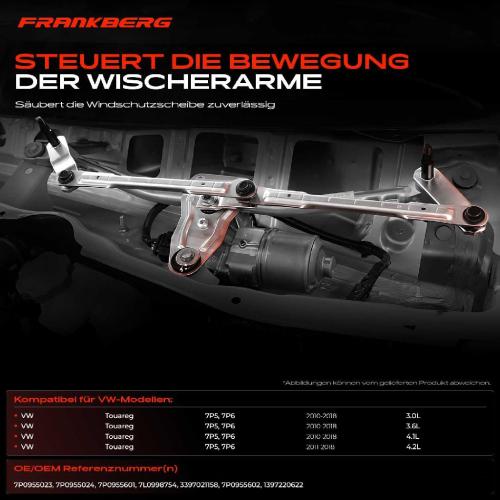 Frankberg 1x Wischergestänge Vorne für VW Touareg 7P5 7P6 2010-2018 Bild Frankberg 1x Wischergestänge Vorne für VW Touareg 7P5 7P6 2010-2018