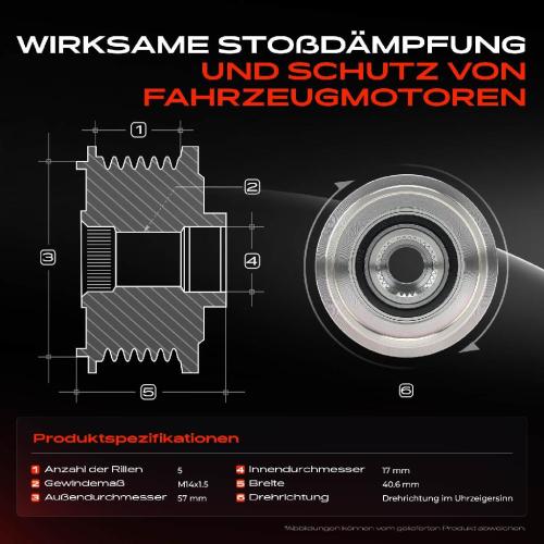 1x Generatorfreilauf Lichtmaschine für Hyundai i30 Tucson iX20 KIA Cee'D Sportage Bild 1x Generatorfreilauf Lichtmaschine für Hyundai i30 Tucson iX20 KIA Cee'D Sportage