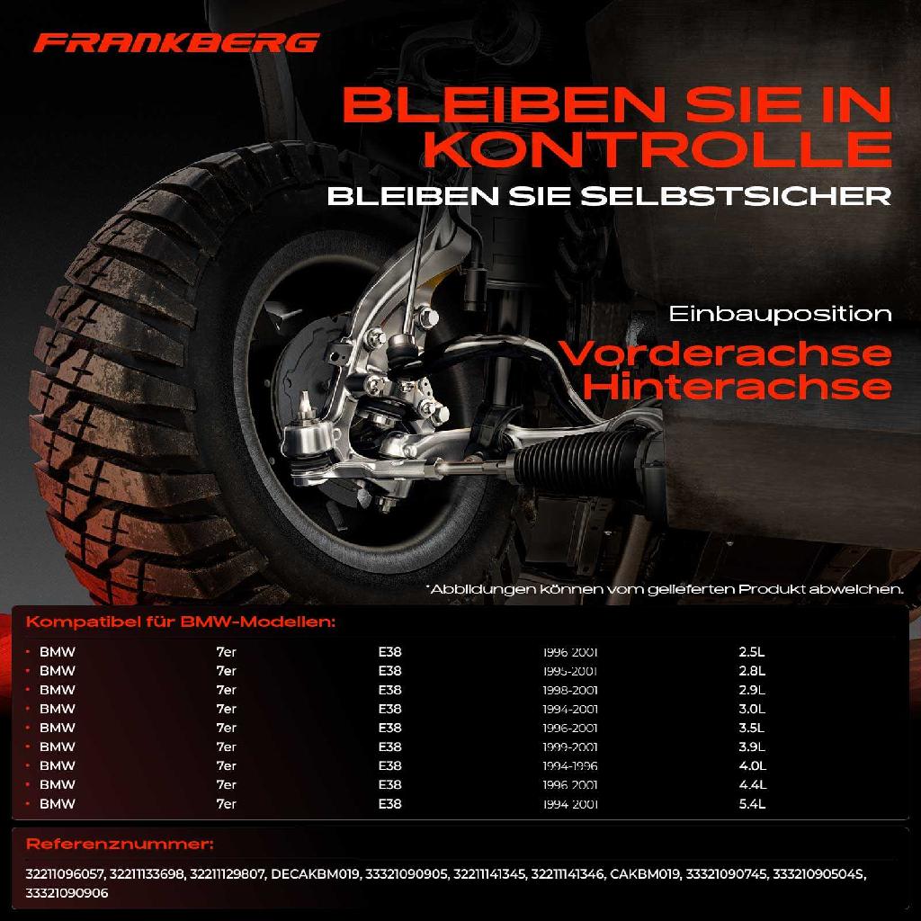 1x Querlenker Satz vorne und hinten für BMW 7er E38 2.5L 2.8L 2.9L 3.0L 3.5L 3.9L 4.0L 4.4L 5.4L 1994-2001