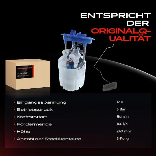 Frankberg 1x Kraftstoffpumpe für VW Golf Sportsvan VII Van Variant T-ROC Audi A3 Cabriolet Limousine Sportback Q2 TT Bild Frankberg 1x Kraftstoffpumpe für VW Golf Sportsvan VII Van Variant T-ROC Audi A3 Cabriolet Limousine Sportback Q2 TT
