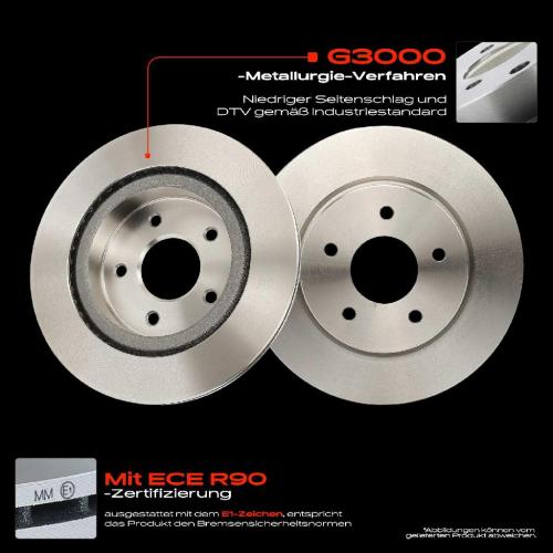 Frankberg 2x Bremsscheiben Hinterachse für Nissan Leaf X-Trail ZE1 Renault Koleos II Bj ab 2014 Bild Frankberg 2x Bremsscheiben Hinterachse für Nissan Leaf X-Trail ZE1 Renault Koleos II Bj ab 2014