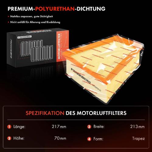 Frankberg 2x Luftfilter Filtereinsatz für VW Polo 6R Fox Seat Cordoba Ibiza Skoda Fabia Roomster Rapid Bild Frankberg 2x Luftfilter Filtereinsatz für VW Polo 6R Fox Seat Cordoba Ibiza Skoda Fabia Roomster Rapid