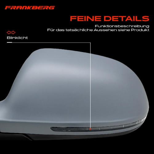 Frankberg 1x Außenspiegel Links für Audi A3 Cabriolet 8P1 8P7 2008-2010 Bild Frankberg 1x Außenspiegel Links für Audi A3 Cabriolet 8P1 8P7 2008-2010