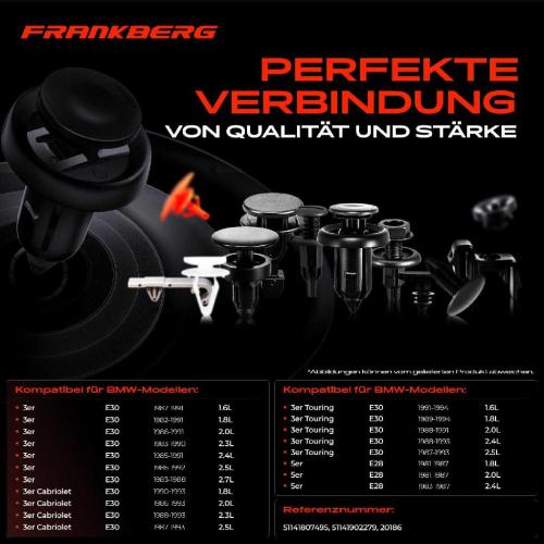 Frankberg 2x Befestigungsclips Kofferraum Emblem für BMW 3er E30 5er E28 6er E24 7er E23 Bild Frankberg 2x Befestigungsclips Kofferraum Emblem für BMW 3er E30 5er E28 6er E24 7er E23