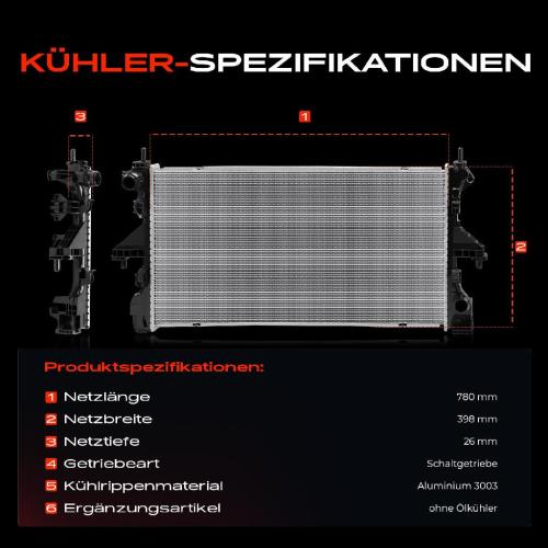 1x Kühler Wasserkühler Motorkühler für Citroën Jumper Boxer 2.0L 2.2L Bild 1x Kühler Wasserkühler Motorkühler für Citroën Jumper Boxer 2.0L 2.2L