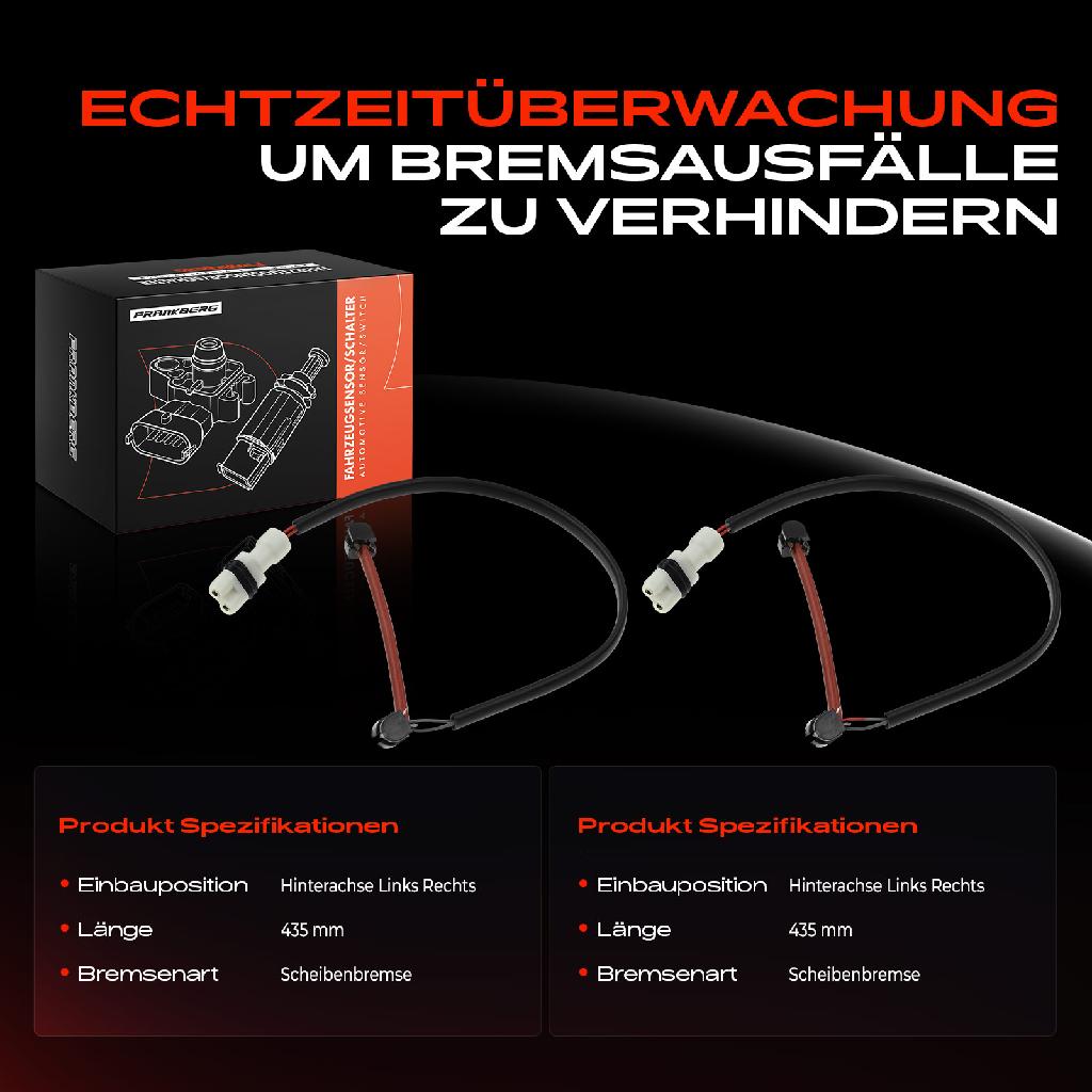 2x Warnkontakt Bremsbelagverschleiß Hinterachse für Porsche 911 964 993 964 3.3L 3.6L