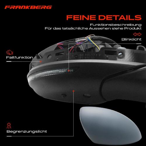 Frankberg 1x Außenspiegel Rechts für Renault Megane IV Grandtour Schrägheck Stufenheck K9A/M/N Bild Frankberg 1x Außenspiegel Rechts für Renault Megane IV Grandtour Schrägheck Stufenheck K9A/M/N