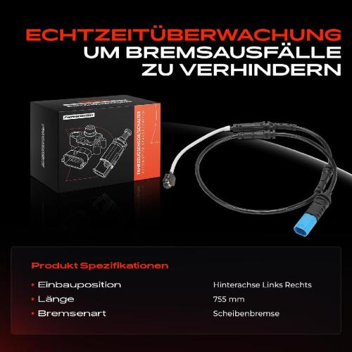Frankberg 1x Warnkontakt Bremsbelagverschleiß Hinterachse für BMW X4 F98 G02 Toyota Supra DB Bild Frankberg 1x Warnkontakt Bremsbelagverschleiß Hinterachse für BMW X4 F98 G02 Toyota Supra DB