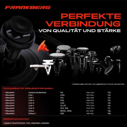Frankberg 10x Befestigungsclips Türverkleidung Radkasten für Mitsubishi Colt Galant Toyota Supra Bild Frankberg 10x Befestigungsclips Türverkleidung Radkasten für Mitsubishi Colt Galant Toyota Supra