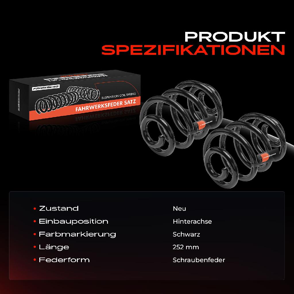 2x Fahrwerksfeder Hinterachse für VW Transporter III 24 25 1.6-2.1L 1979-1982