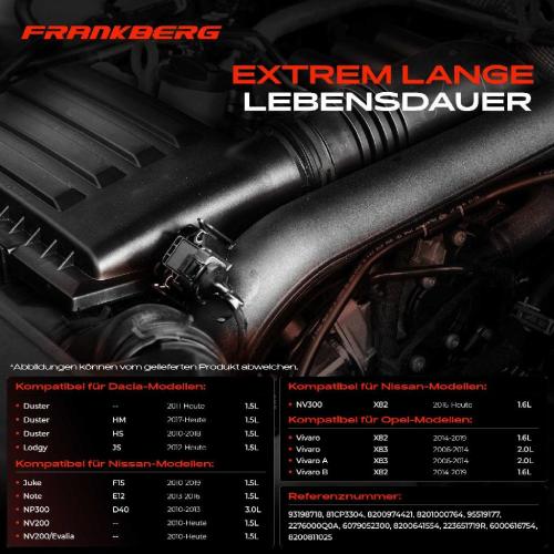 Frankberg 1x Abgasdrucksensor für Nissan NV200 Qashqai Dacia Duster Lodgy Opel Vivaro Bild Frankberg 1x Abgasdrucksensor für Nissan NV200 Qashqai Dacia Duster Lodgy Opel Vivaro