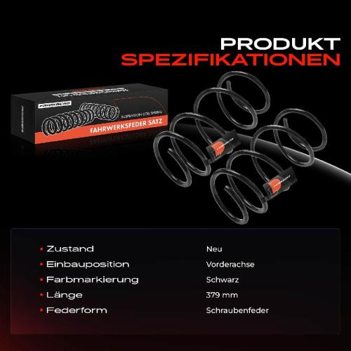 Frankberg 2x Fahrwerksfeder Vorderachse für Toyota Avensis Kombi T27 Avensis Stufenheck 2008-2018 Bild Frankberg 2x Fahrwerksfeder Vorderachse für Toyota Avensis Kombi T27 Avensis Stufenheck 2008-2018