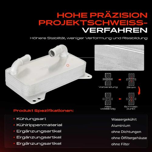 Frankberg 1x Ölkühler Motoröl für Audi A3 Q2 Q3 TT Cupra Ateca Seat Leon Skoda Octavia Bild Frankberg 1x Ölkühler Motoröl für Audi A3 Q2 Q3 TT Cupra Ateca Seat Leon Skoda Octavia