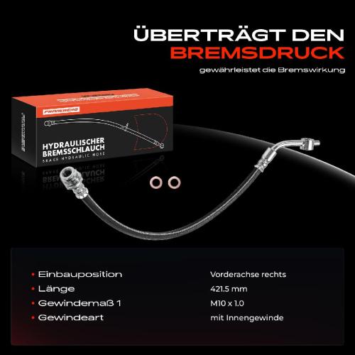 1x Bremsschlauch Bremsschläuche Vorderachse Rechts für Nissan NP300 Navara Xterra 2.4L-3.3L Bild 1x Bremsschlauch Bremsschläuche Vorderachse Rechts für Nissan NP300 Navara Xterra 2.4L-3.3L
