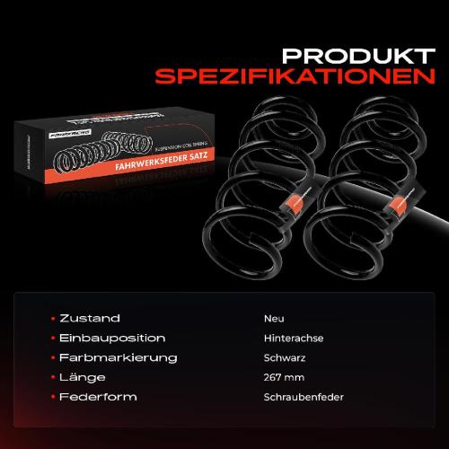 2x Fahrwerksfeder Hinterachse für Lancia Ypsilon 843 1.2L 1.4L 2003-2011 Bild 2x Fahrwerksfeder Hinterachse für Lancia Ypsilon 843 1.2L 1.4L 2003-2011