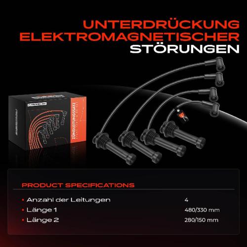 4x Zündleitungssatz Zündkabel für Ford B-Max Fiesta IV V Van VI Van Fusion JU Bild 4x Zündleitungssatz Zündkabel für Ford B-Max Fiesta IV V Van VI Van Fusion JU
