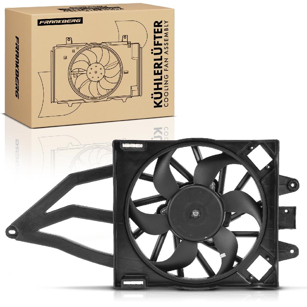 Frankberg 1x Motorkühller Einfachlüfter mit Kühlerlüfterrahmen Fiat Panda 169 1.1L 1.2L 1.4L Bj ab 2006