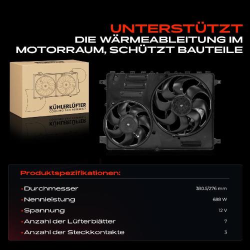 Frankberg 1x Motorkühller Doppellüfter mit Kühlerlüfterrahmen Volvo S60 S80 V60 V70 XC60 XC70 2.0L-3.2L Bild Frankberg 1x Motorkühller Doppellüfter mit Kühlerlüfterrahmen Volvo S60 S80 V60 V70 XC60 XC70 2.0L-3.2L