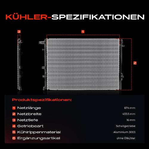 Frankberg 1x Kühler Wasserkühler Motorkühler für Renault Megane IV Talisman Bild Frankberg 1x Kühler Wasserkühler Motorkühler für Renault Megane IV Talisman