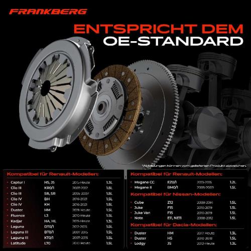 Frankberg 1x Kupplungssatz für Mercedes-Benz Citan Kasten/MPV W415 Citan Mixto (Double Cabin) Citan Tourer Nissan Bild Frankberg 1x Kupplungssatz für Mercedes-Benz Citan Kasten/MPV W415 Citan Mixto (Double Cabin) Citan Tourer Nissan