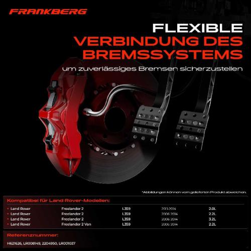 1x Bremsschlauch Bremsschläuche Hinterachse Links oder Rechts für Land Rover Freelander 2 FA L359 LF TD4 4x4 Bild 1x Bremsschlauch Bremsschläuche Hinterachse Links oder Rechts für Land Rover Freelander 2 FA L359 LF TD4 4x4