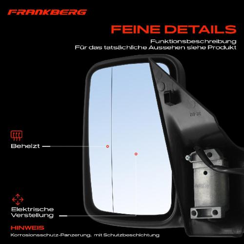 Frankberg 1x Außenspiegel Links für Mercedes-Benz Sprinter B901 B902 B903 B904 1995-2006 Bild Frankberg 1x Außenspiegel Links für Mercedes-Benz Sprinter B901 B902 B903 B904 1995-2006
