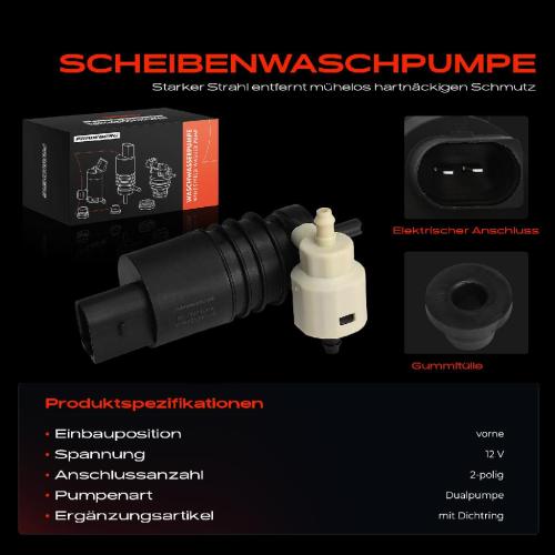 1x Waschwasserpumpe Scheibenreinigung Vorne für VW Golf Touareg Audi A1 A3 A4 A6 Bild 1x Waschwasserpumpe Scheibenreinigung Vorne für VW Golf Touareg Audi A1 A3 A4 A6
