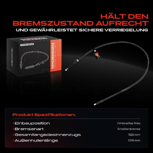 1x Seilzug Feststellbremse Hinterachse links für Opel Vivaro B X82 Fiat Talento Renault Bild 1x Seilzug Feststellbremse Hinterachse links für Opel Vivaro B X82 Fiat Talento Renault