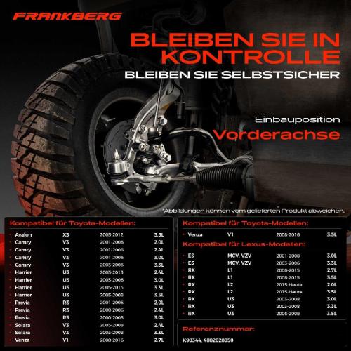 Frankberg 2x Koppelstange Vorderachse für Lexus ES RX Toyota Avalon Stufenheck Camry Harrier Highlander/Kluger Bild Frankberg 2x Koppelstange Vorderachse für Lexus ES RX Toyota Avalon Stufenheck Camry Harrier Highlander/Kluger