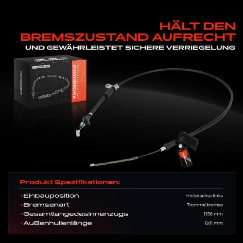 1x Seilzug Feststellbremse Hinterachse links für Opel Agila H00 Suzuki Wagon R MM Bild 1x Seilzug Feststellbremse Hinterachse links für Opel Agila H00 Suzuki Wagon R MM