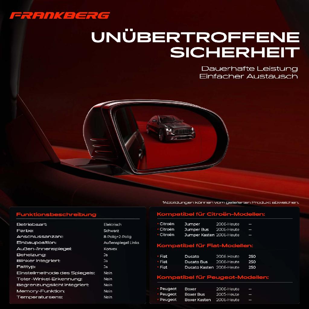 1x Außenspiegel Links für Citroën Jumper Fiat Ducato 250 Peugeot Boxer 2005-2025