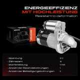 1x Anlasser Starter für Chevrolet Lacetti Nubira Kombi Stufenheck Daewoo Espero Wagon Opel Astra F Cabriolet