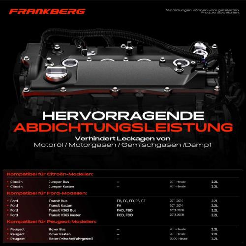 Frankberg 1x Ventildeckel Zylinderkopfhaube für Citroën Jumper Ford Transit Peugeot Boxer 2.2L Bild Frankberg 1x Ventildeckel Zylinderkopfhaube für Citroën Jumper Ford Transit Peugeot Boxer 2.2L