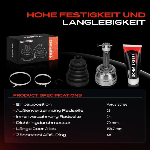 Frankberg 1x Antriebswelle Gelenksatz Vorderachse für KIA Rio II JB Stufenheck 2005-2011 Bild Frankberg 1x Antriebswelle Gelenksatz Vorderachse für KIA Rio II JB Stufenheck 2005-2011