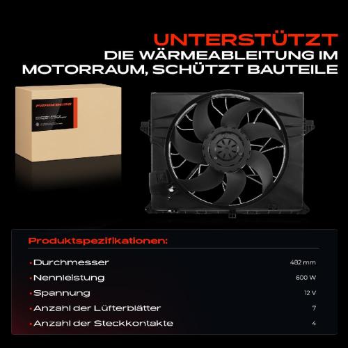 Frankberg 1x Motorkühller Einfachlüfter mit Kühlerlüfterrahmen Mercedes-Benz M-Klasse W164 R-Klasse W251 Bild Frankberg 1x Motorkühller Einfachlüfter mit Kühlerlüfterrahmen Mercedes-Benz M-Klasse W164 R-Klasse W251