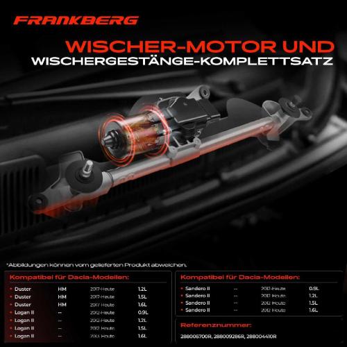 Frankberg 1x Wischerarm Scheibenwischer Vorne für Dacia Duster Logan II Sandero II Bild Frankberg 1x Wischerarm Scheibenwischer Vorne für Dacia Duster Logan II Sandero II
